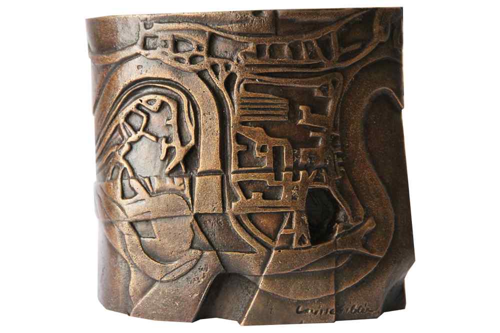 Bronze on wood stand